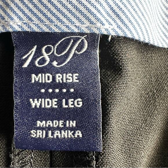 Lands’ End Trouser Pant Wide Leg Mid-Rise Stretch Black 18P Petite Classic Work - Picture 6 of 14